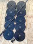 170kg Barbell & Bumper Weight Plates Package